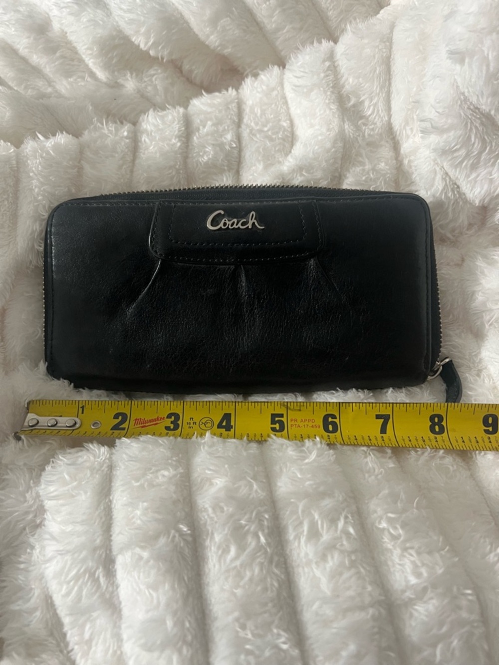 Coach Ashley Black Leather Zip-Around Wallet